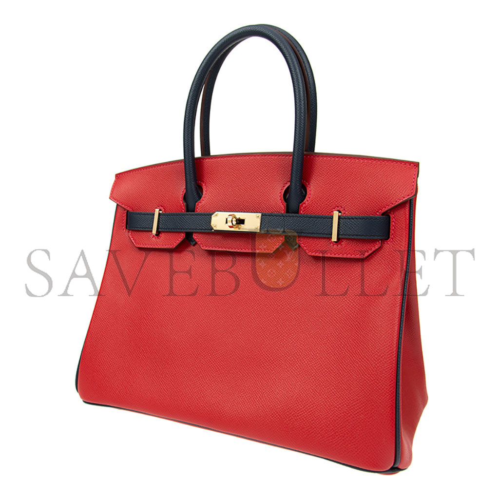 H**mes birkin 30 epsom flag red with black and gold buckle bk30q576epcz (30*23*15cm)